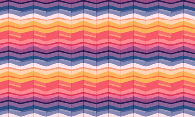 Abstract Geometric Chevron Pattern with Warm Color Gradient
