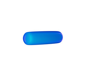 3D Glossy blue minus symbol with a modern, sleek and minimalistic design. 3d illustration