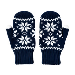 Cozy winter knitted mittens with snowflake pattern for warmth and style