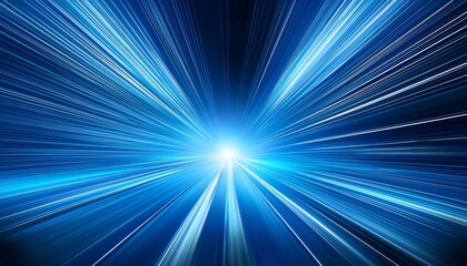 Light Speed Hyperspace Space Warp In Blue Background