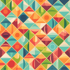 Fototapeta premium Mosaïque de couleurs, formes en losanges, abstrait, magnifique, plein écran