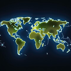 world map on blue background