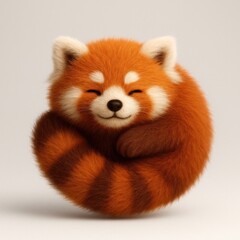Obraz premium Adorable fluffy curled red panda