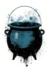 Vintage Cauldron with Decorative Drips and Wear