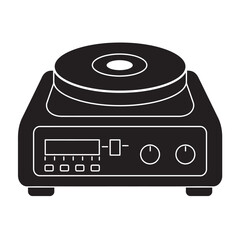 Fototapeta premium black and white silhouette of a Hot plate vector on a white background