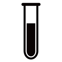 black and white silhouette of a Test tube vector on a white background