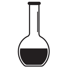black and white silhouette of a Volumetric flask vector on a white background