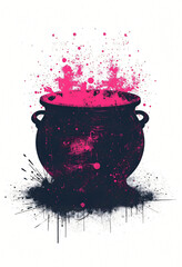 Haunted Cauldron with Color Explosion