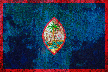 A textured representation featuring the emblem set against a distressed backdrop, invoking a sense of history and weathered resilience with vibrant blue hues and a rustic red border