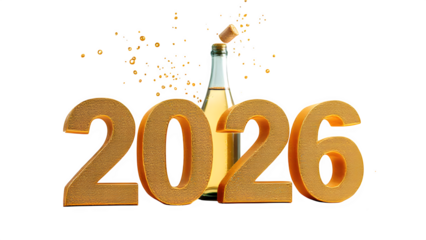 New Year 2026 Celebration, isolated on transparent background