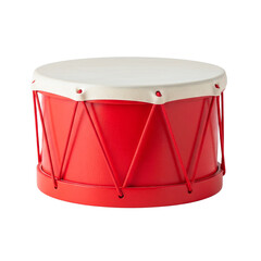 Classic red childrens toy drum with strings