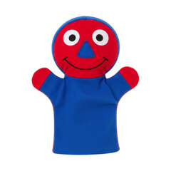 Simple colorful smiling character hand puppet toy