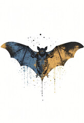 Dramatic Bat with Pigment Explosion and Contrast