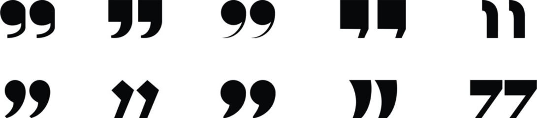 Set of Quote Marks Icon right to left - Different Vector Illustrations Isolated On White Background. 6.eps