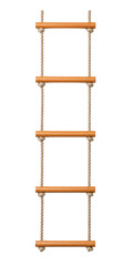 Wooden rope ladder for climbing and adventure
