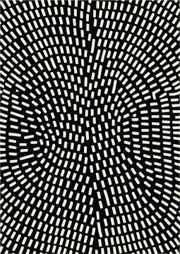 Dynamic Black and White Abstract Pattern with Dots and Lines