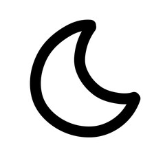 Moon Crescent Icon Simple Doodle Illustration