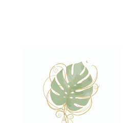 Abstract Monstera Pastel Luxury