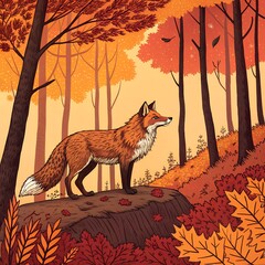 fox in the woods