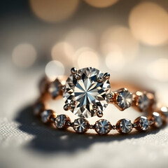 Naklejka premium Jewelry close-up with soft bokeh and elegant lighting