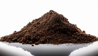 Clean Presentation Of A Rich Soil Pile On A White Backdrop