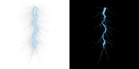 Stunning blue lightning strikes vividly on a dark background, perfect for creating captivating atmospheric visuals