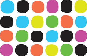 Hand Drawn Rounded Squares Vector Set in Vibrant Colors Minimal Design