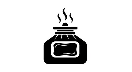 Obraz premium Black silhouette illustration of a chemical burner