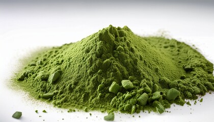 Dry Spinach Powder On White Background Green Powder Could Be Any Green Super Food
