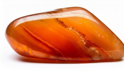 Natural Tumbled Orange Quartz Cutout On White