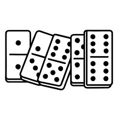 Domino Effect Falling Tiles Icon Vector - Simple Outline Symbol for Game, Chain Reaction, and Strategy