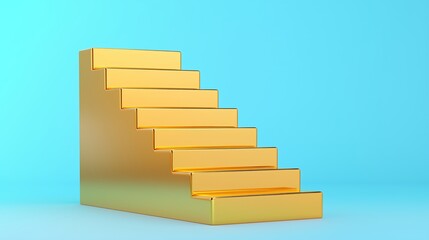 Abstract visualization of a business forecast as a golden staircase.