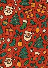 Fototapeta premium Festive holiday pattern wallpaper