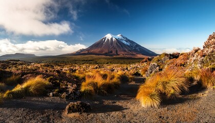 Mount Ngauruhoe Volcano In Tongariro Landscape