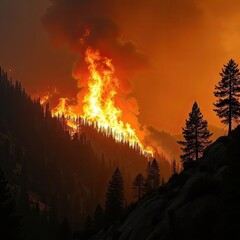 fire in the mountains