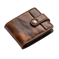 Elegant Brown Leather Wallet for Men Secure Billfold Credit Card Holder with Snap Closure Modern Style