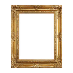 Decorative wall picture frame. Isolated white background. Png format