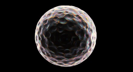 Iridescent soap bubble with transparent background
