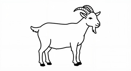Fototapeta premium Cartoon goat standing on white background 