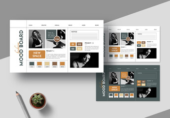 Clean And minimal Fashion Mood Board Layout