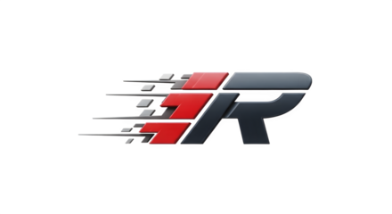 Dynamic Letter R Logo with Speed Effect.