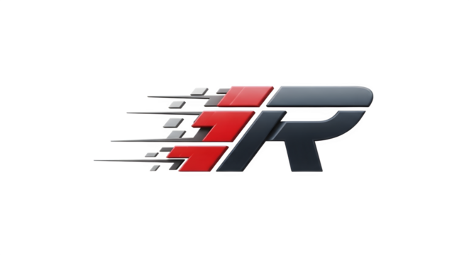 Dynamic Letter R Logo with Speed Effect.