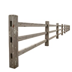 Obraz premium Rustic wooden fence creates natural boundary for rural property or ranch