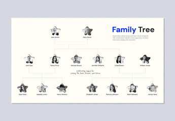 Modern Family Tree Infographic and Organizational Chart Diagram Presentation Template
