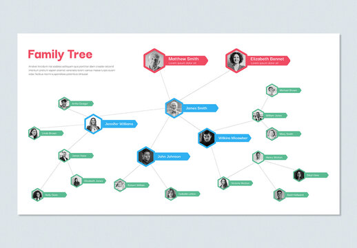 Business Organizational Chart and Family Tree Infographic Presentation Template