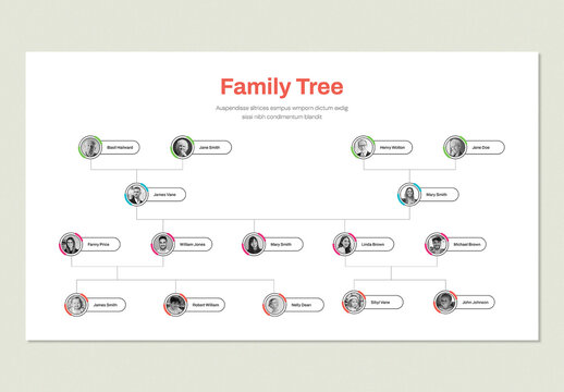 Creative Infographic Family Tree and Company Org Chart Presentation Template
