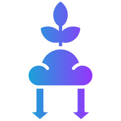 Low Emission glyph gradient icon