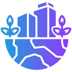 Sustainable Office glyph gradient icon