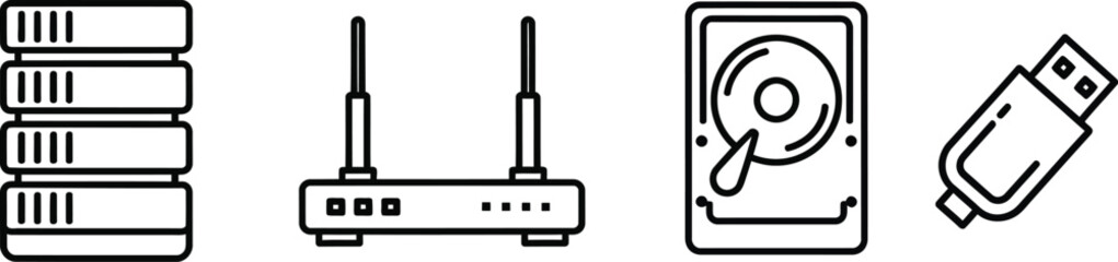Vector art of server and storage devices set
