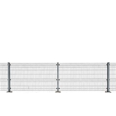 Obraz premium Modern wire mesh fence with metal posts provides secure boundary for property